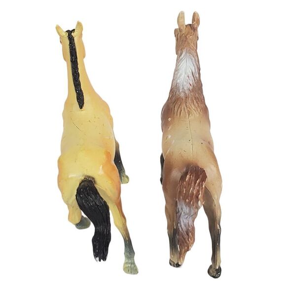Lot of 2 New Ray Horse Figures Animals Toys Western Farm Country Tan Realistic - Picture 3 of 10